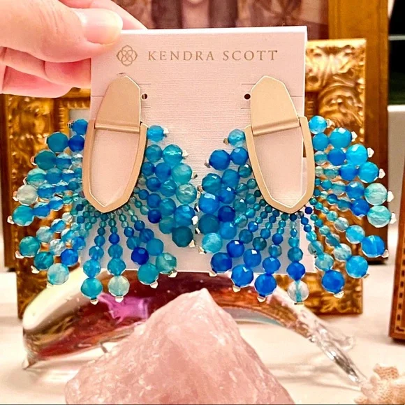 🌺🎉HP🎉🌺 NWT Kendra Scott Diane Beaded Gemstone Statement Earrings - Picture 12 of 16